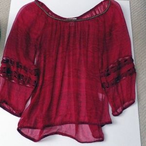 RACY RED BLOUSE BY LUCKY JEANS